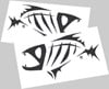 G. Loomis Skeleton Fish 17" White Boat Decal Set