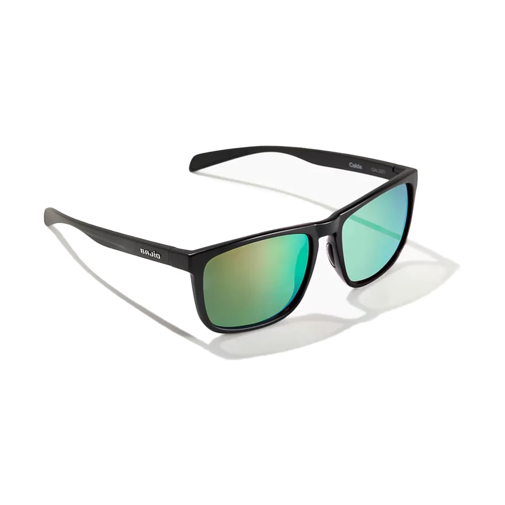 Bajio Calda Sunglasses Black Matte Frame with Green Mirror