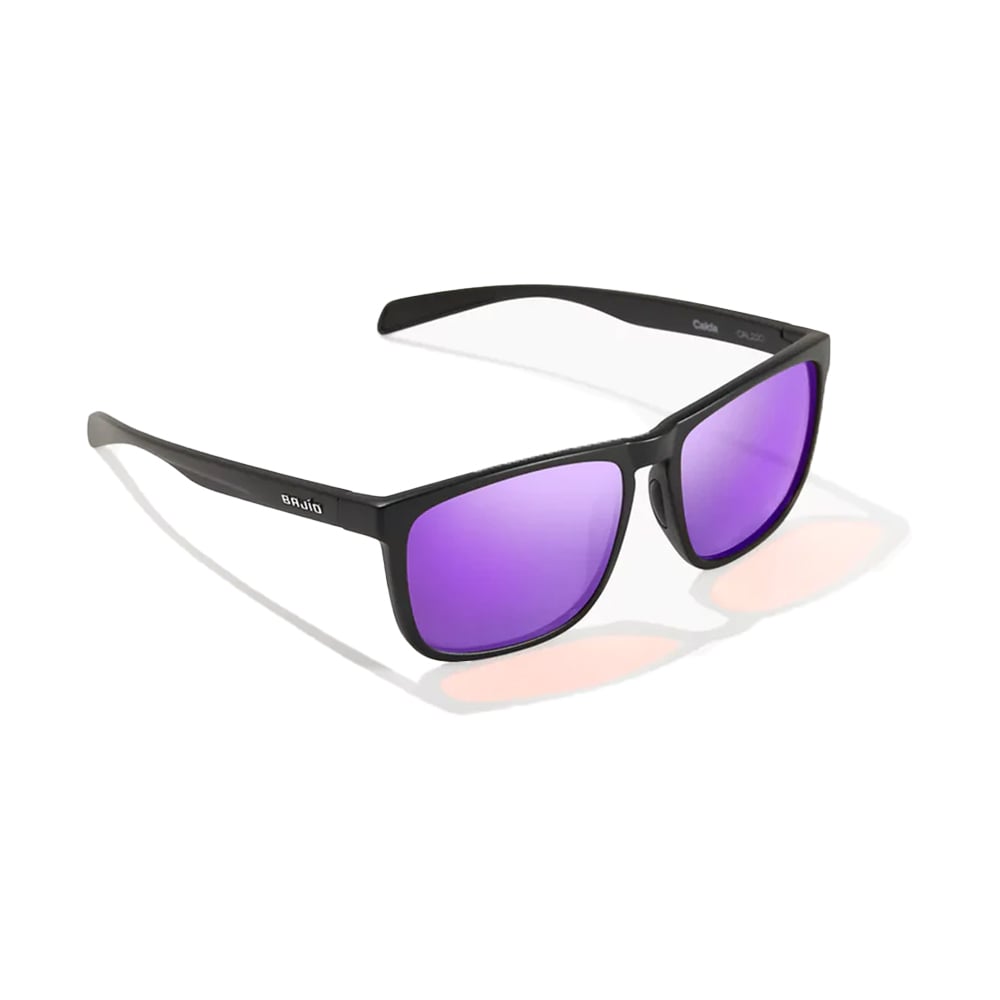 Bajio Calda Sunglasses Black Matte Frame with Violet Mirror