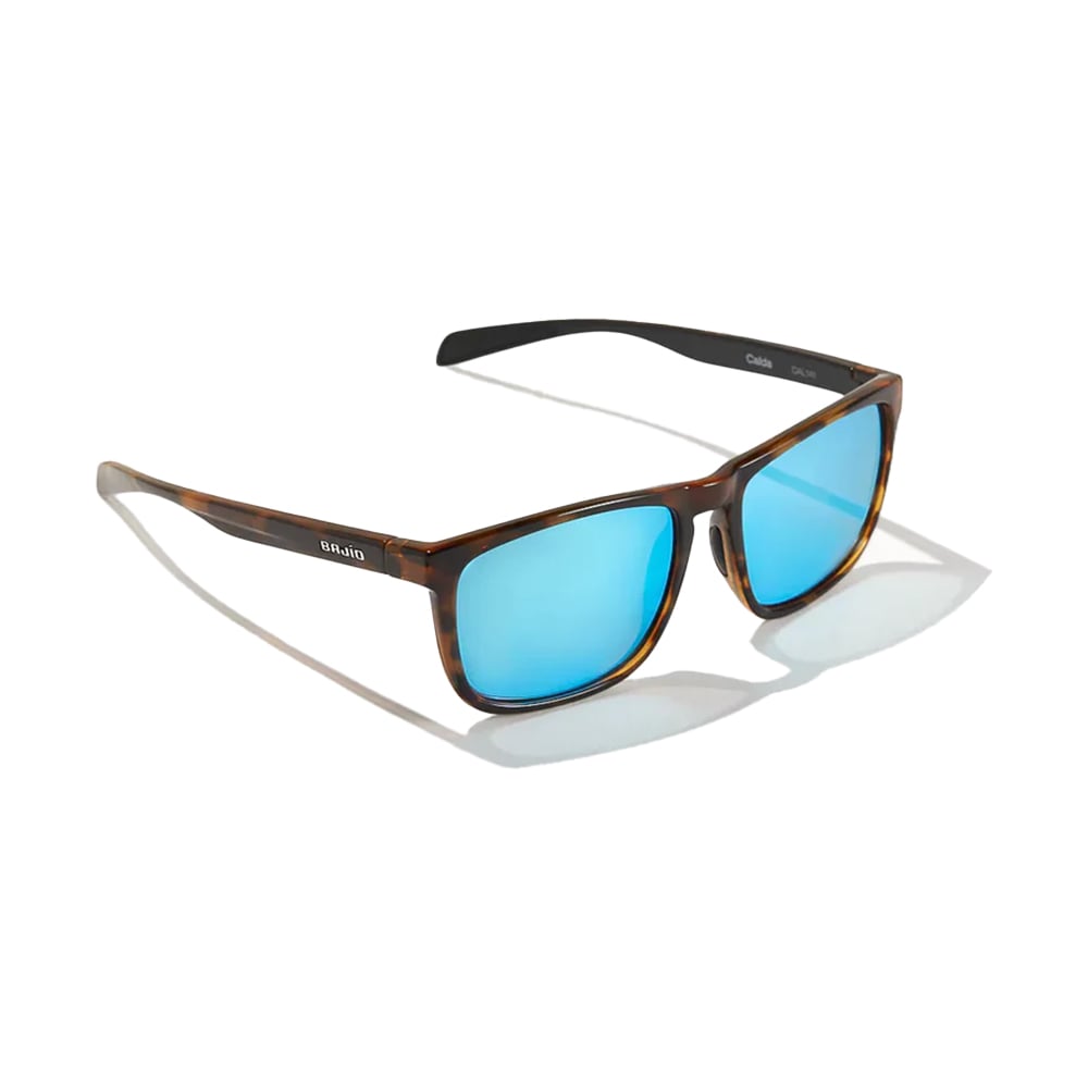 Bajio Calda Sunglasses Brown Tortoise Glass Frame with Blue Mirror