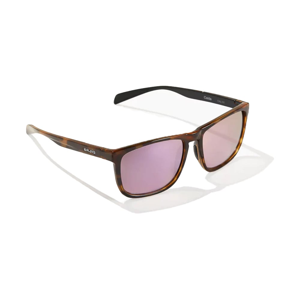 Bajio Calda Sunglasses Brown Tortoise Glass Frame with Rose Mirror