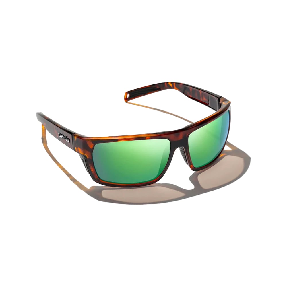 Bajio Palometa Sunglasses Brown Tortoise Matte Frame with Green Mirror