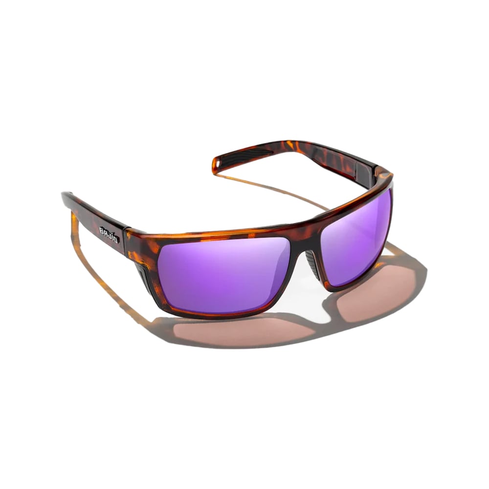 Bajio Palometa Sunglasses Brown Tortoise Matte Frame with Violet Mirror