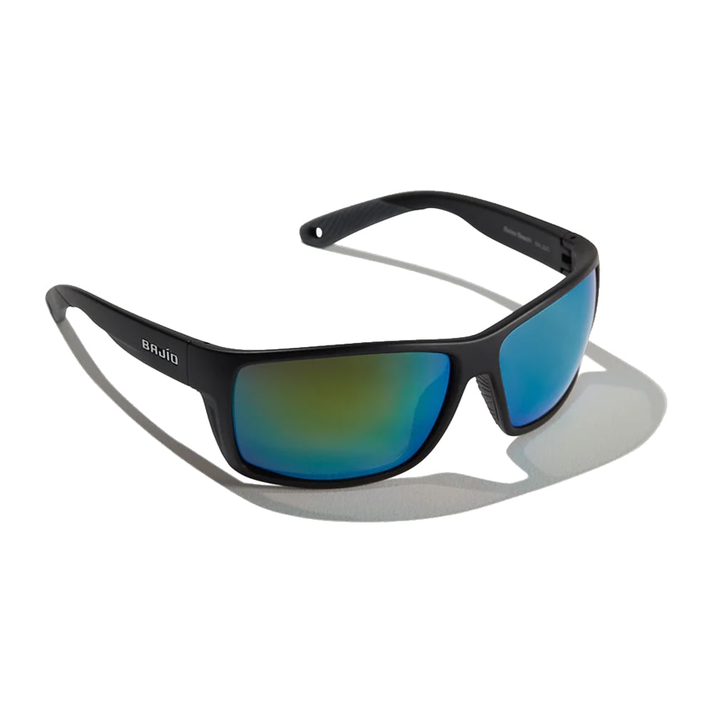 Bajio Sunglasses Bales Beach Black Matte Green Mirror