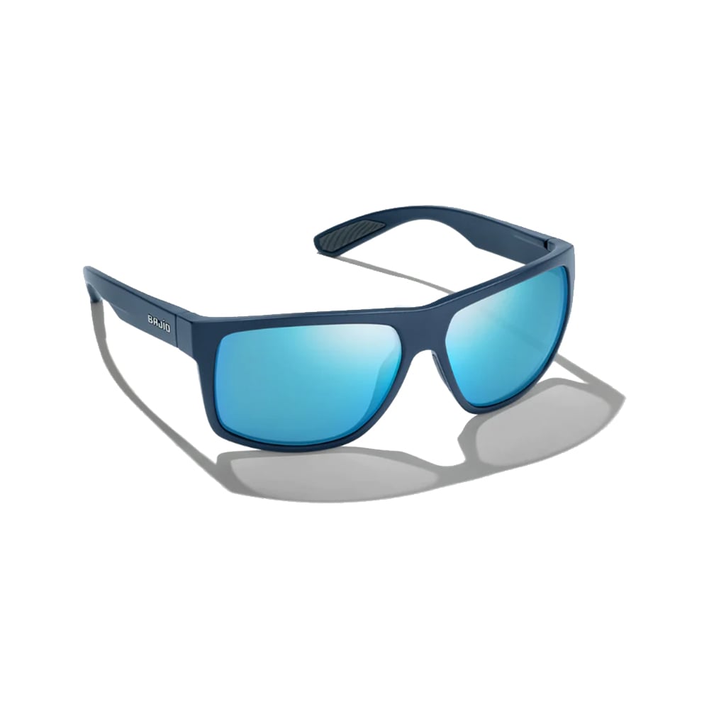 Bajio Sunglasses Boneville Blue Vin Matte Blue Mirror Polycarbonate Cover