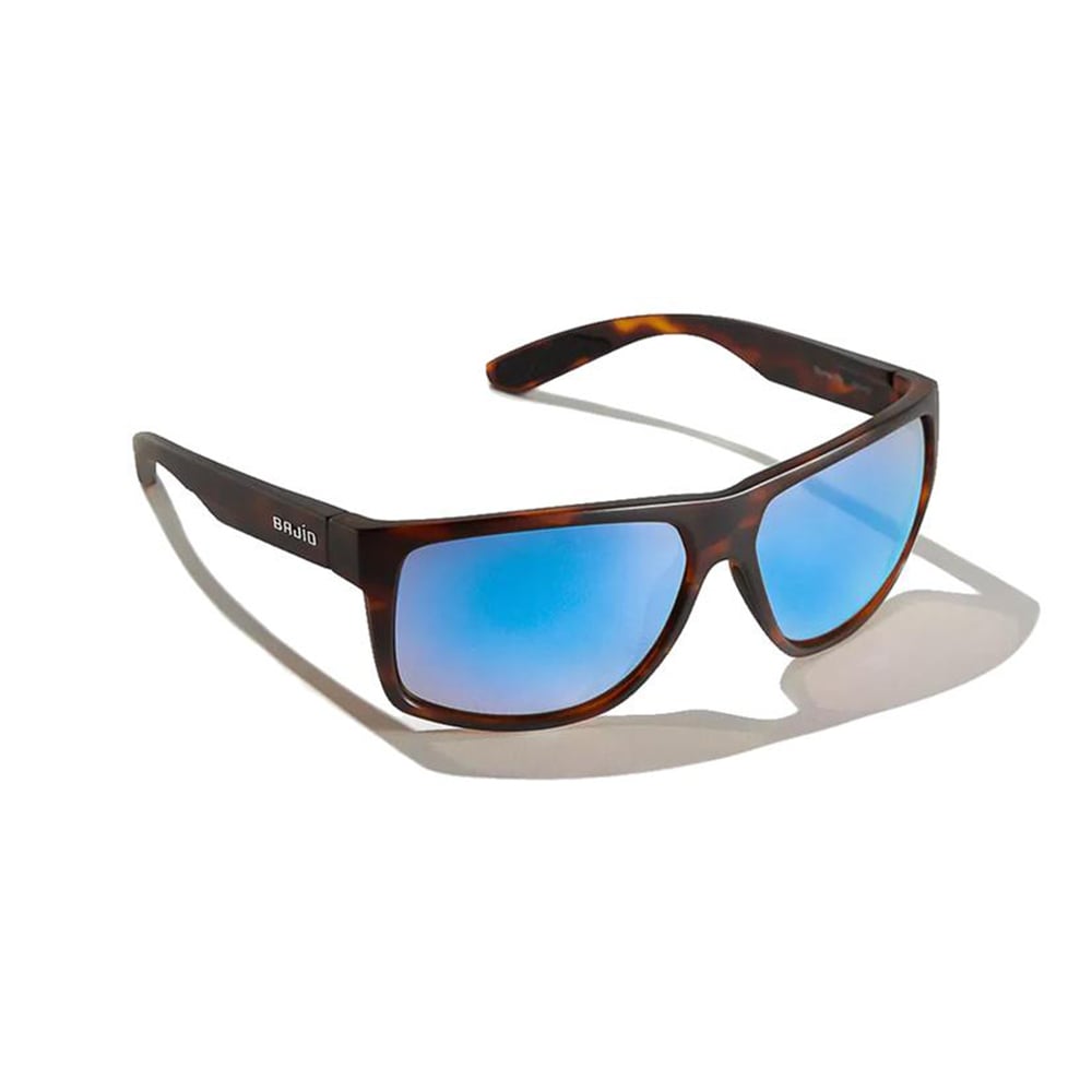 Bajio Sunglasses Boneville Dark Tortoise Matte Blue Mirror Polycarbonate