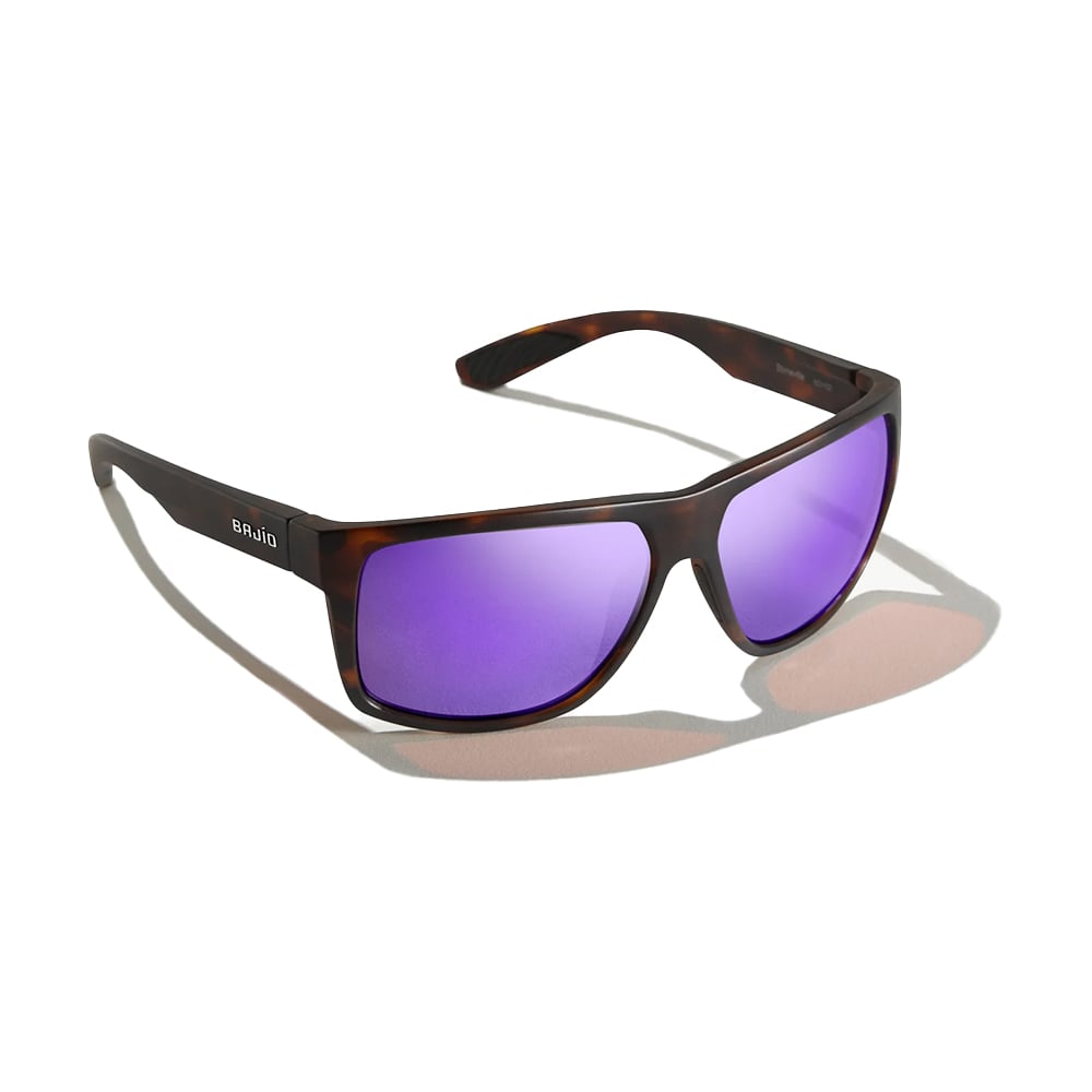 Bajio Sunglasses Boneville Dark Tortoise Matte Violet Mirror