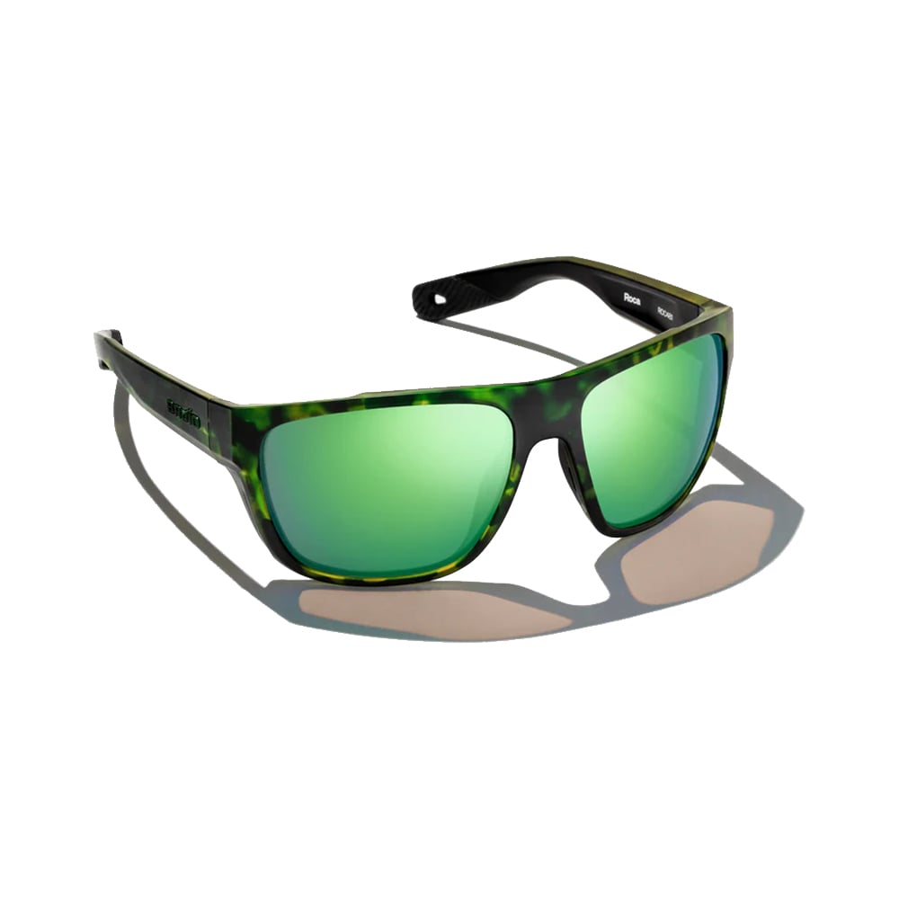 Bajio Sunglasses Roca Shoal Tortoise Matte Green Mirror Cover