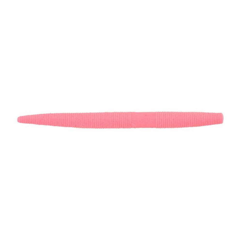 A pink, cylindrical rubber dog toy with surface ridges mimics scent dispersion like Berkley's PowerBait MaxScent The General, providing your pup with a playful experience.