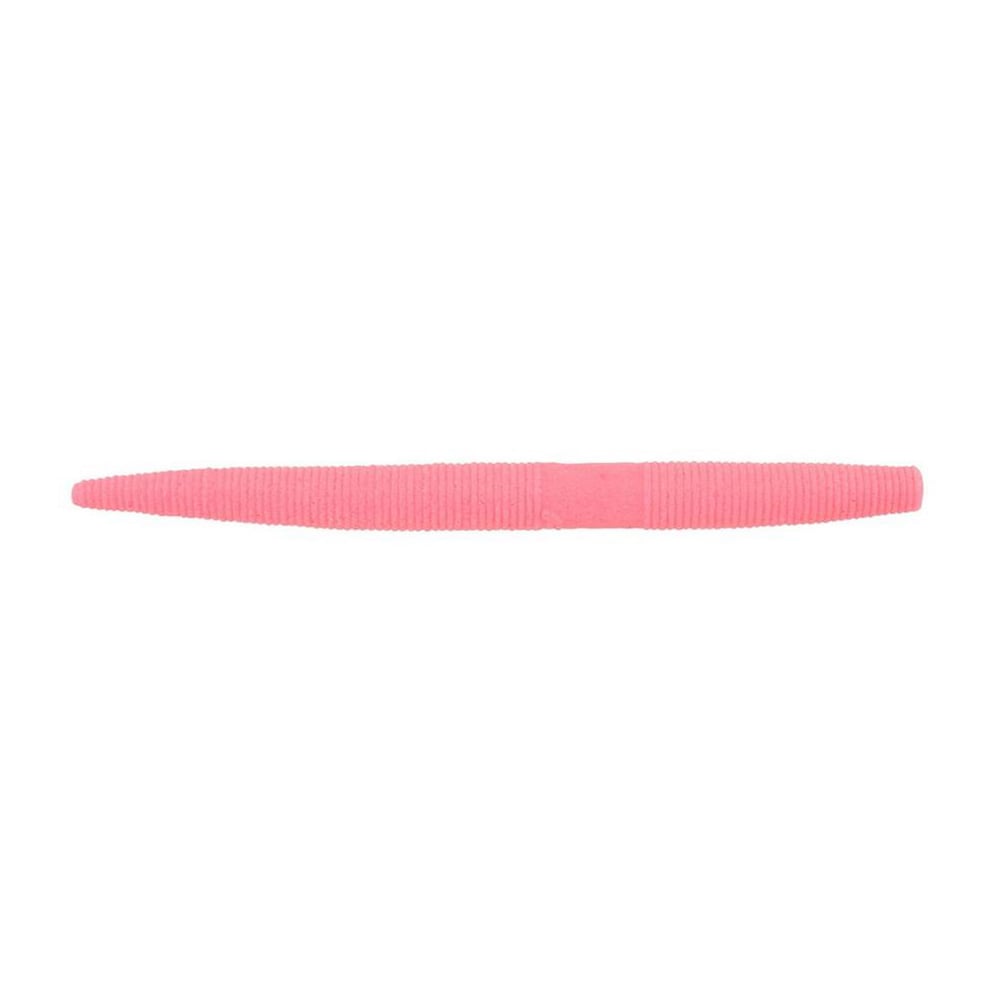 The Berkley Powerbait MaxScent The General, a pink textured cylindrical item resembling a soft flexible rubber tool or grip, is prominently featured against a pristine white background, exemplifying the expertly crafted finesse typical of Berkley designs.