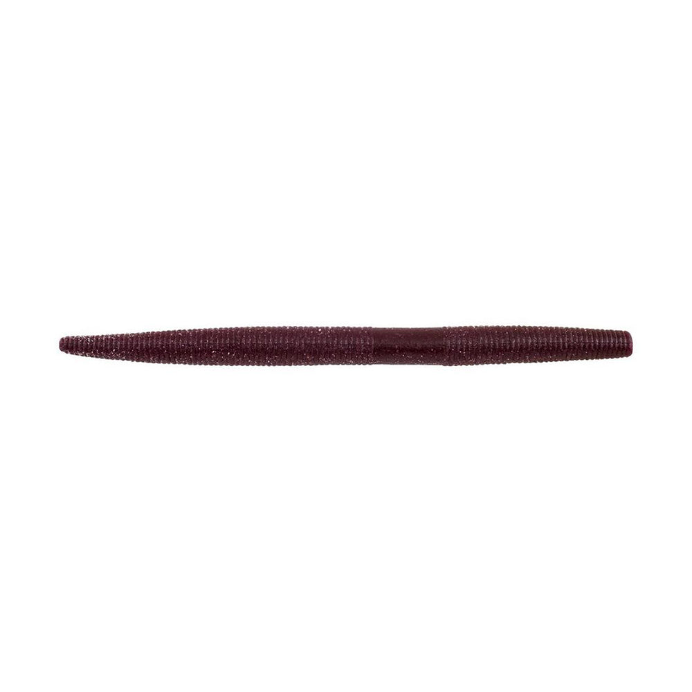 The Berkley PowerBait MaxScent The General, by Berkley, is a dark brown, ribbed worm-shaped lure made from soft plastic. It's tapered at both ends and uses the MaxScent formula to mimic natural bait for finesse presentations and fishing success.