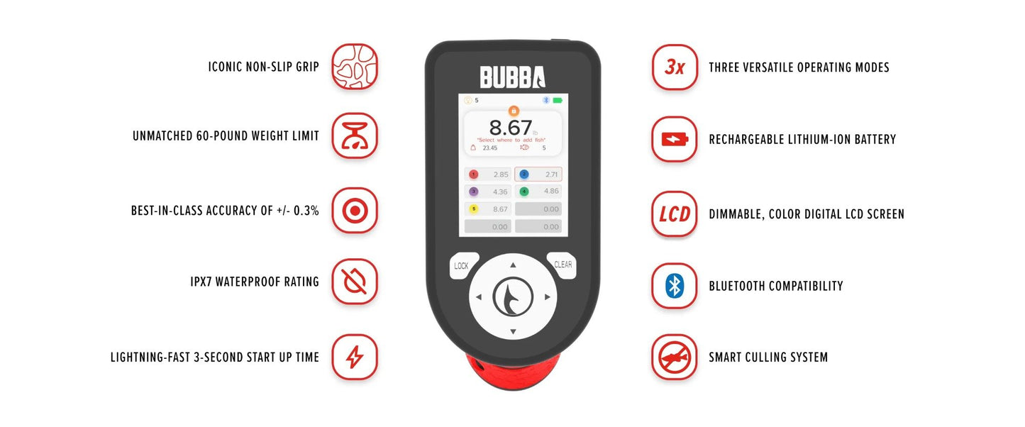 Bubba Pro Series Smart Fish Scale Features