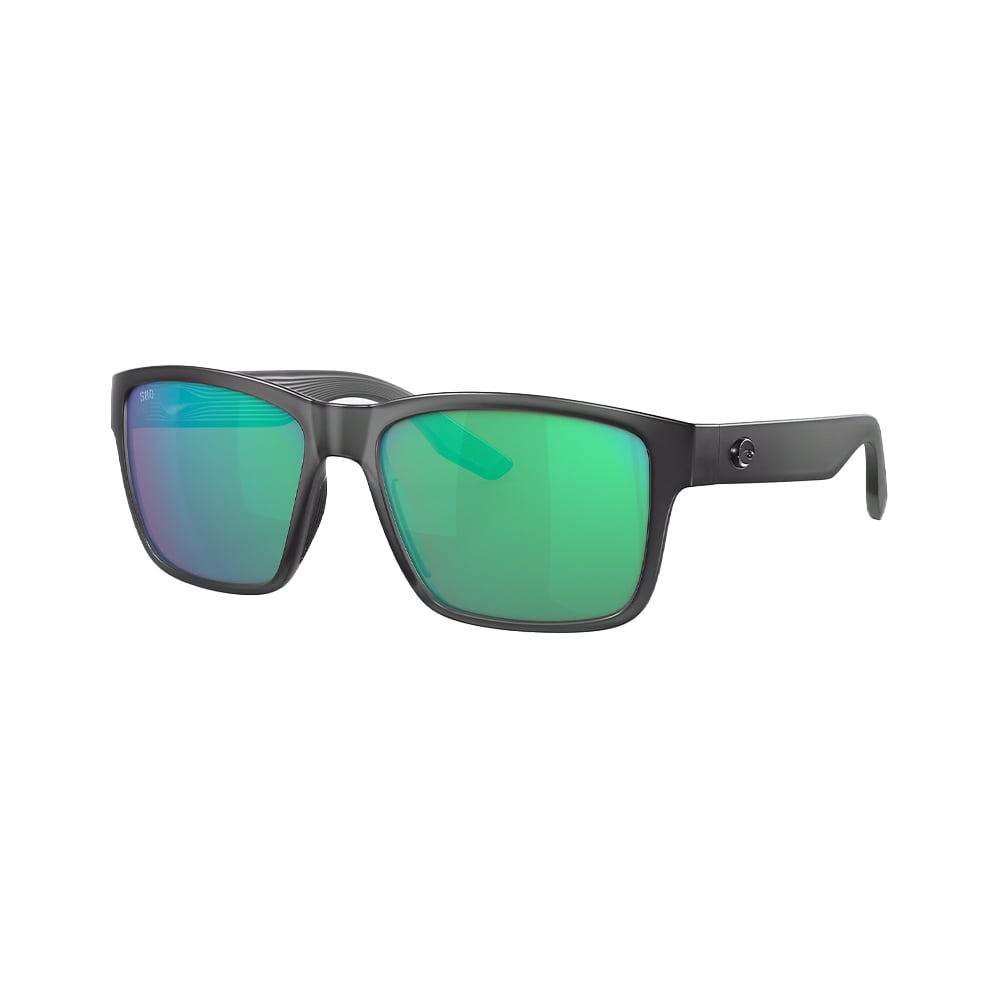 Costa Del Mar Paunch Sunglasses Matte Smoke Crystal with Green Mirror