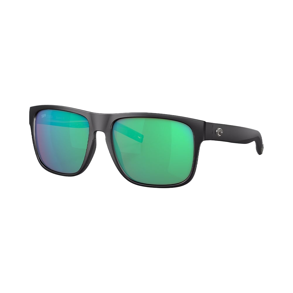 Costa Del Mar Spearo XL Sunglasses Matte Black with Green Mirror