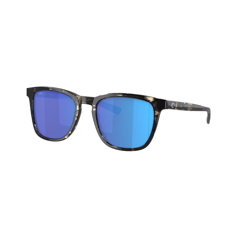 Costa Del Mar Sullivan Sunglasses Shiny Black Kelp with Blue Mirror