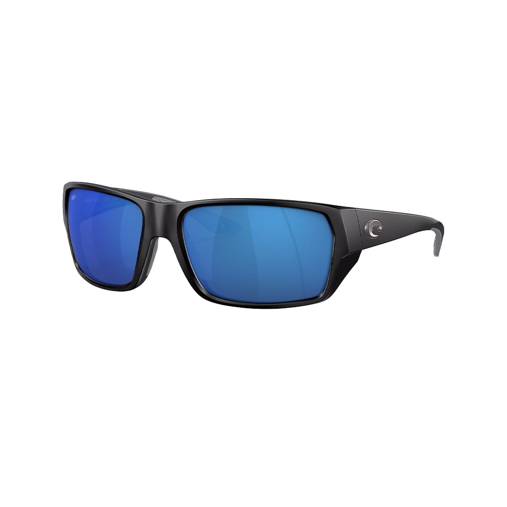 Costa Del Mar Tailfin Sunglasses Matte Black with Blue Mirror