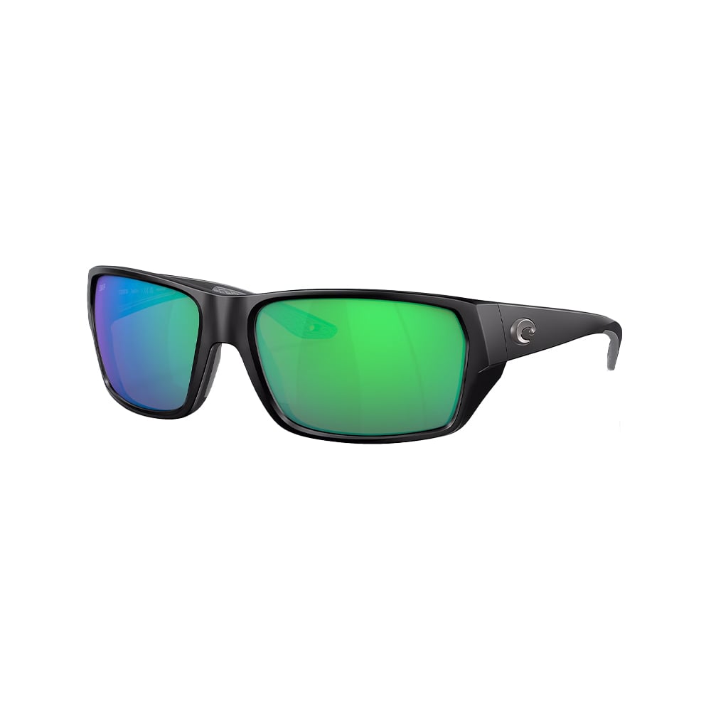 Costa Del Mar Tailfin Sunglasses Matte Black with Green Mirror