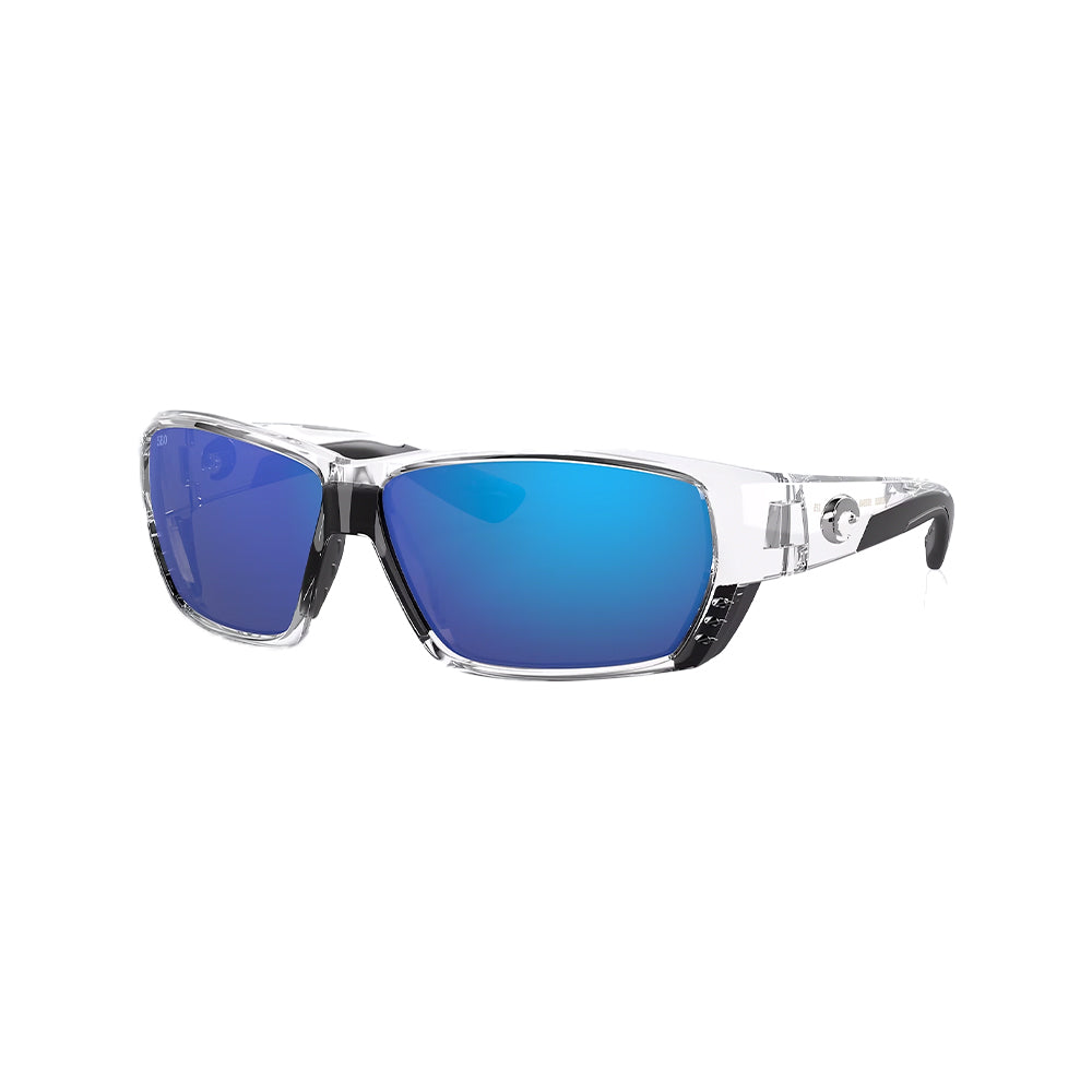 Costa Del Mar Tuna Alley Sunglasses Shiny Crystal Frame Blue Mirror