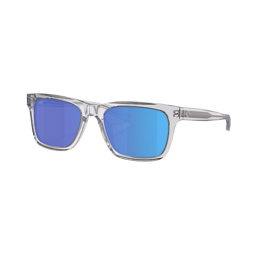 Costa Del Mar Tybee Sunglasses Shiny Light Gray Crystal with Blue Mirror