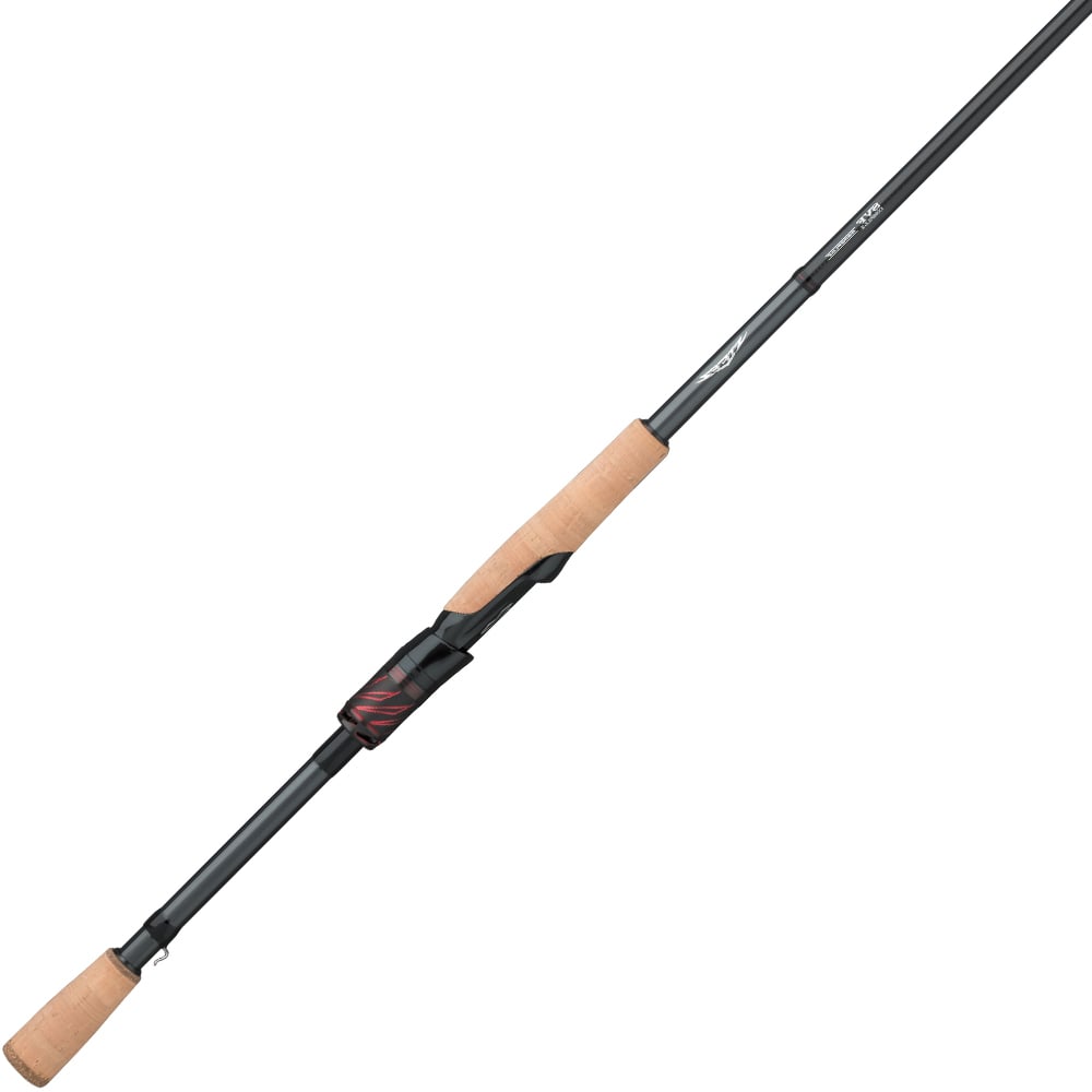 The Daiwa Steez AGS Spinning Rod Finesse Game Special 7'1" Medium Light (STAGS711MLFS) features a sleek black design with cork handles and a glossy section near the reel seat, accented by red and gray. Its SVF Compile X construction ensures lightweight strength for precision angling.