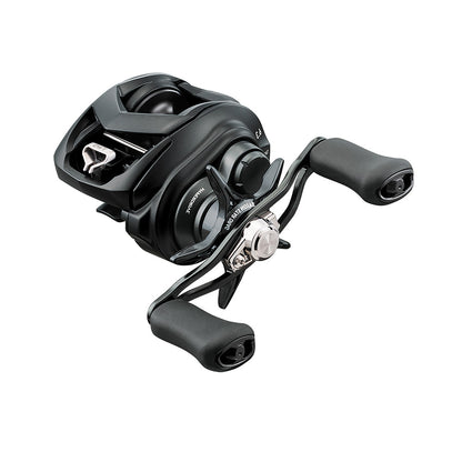 The Daiwa Tatula 80 Casting Reel 7.1:1 Left Hand combines a sleek, compact design with ergonomic handles. Its metallic finish and Magforce Casting System ensure smooth operation, delighting every angler.