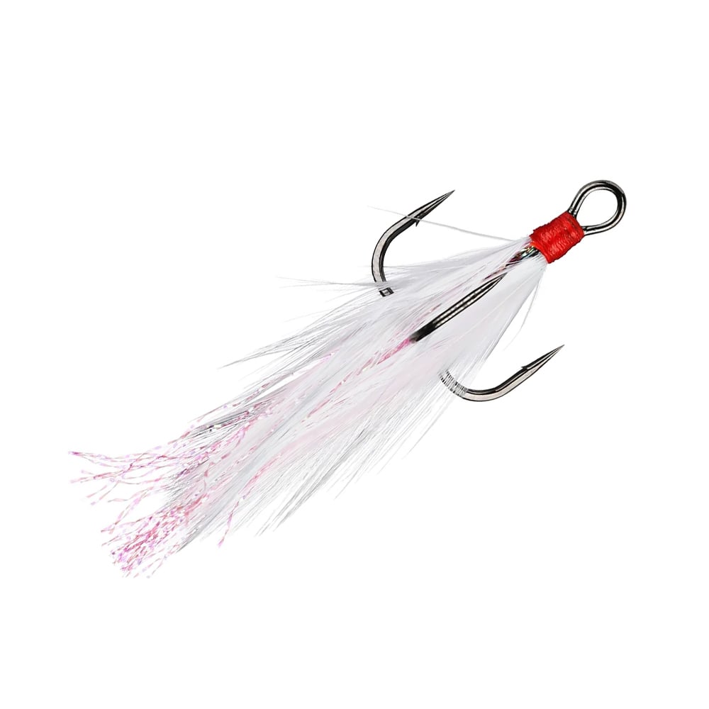 Gamakatsu Feathered Treble Hook White Red