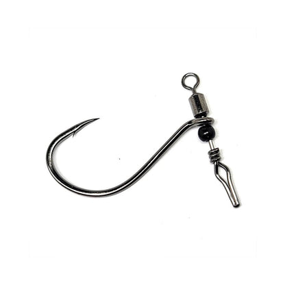 The Gamakatsu G-Finesse Swivel Shot Hook by Gamakatsu is a premium fishing hook featuring a curved, sharp end and snap clip attached to the eyelet. Perfect for drop shot fishing, it's showcased on a plain white background.