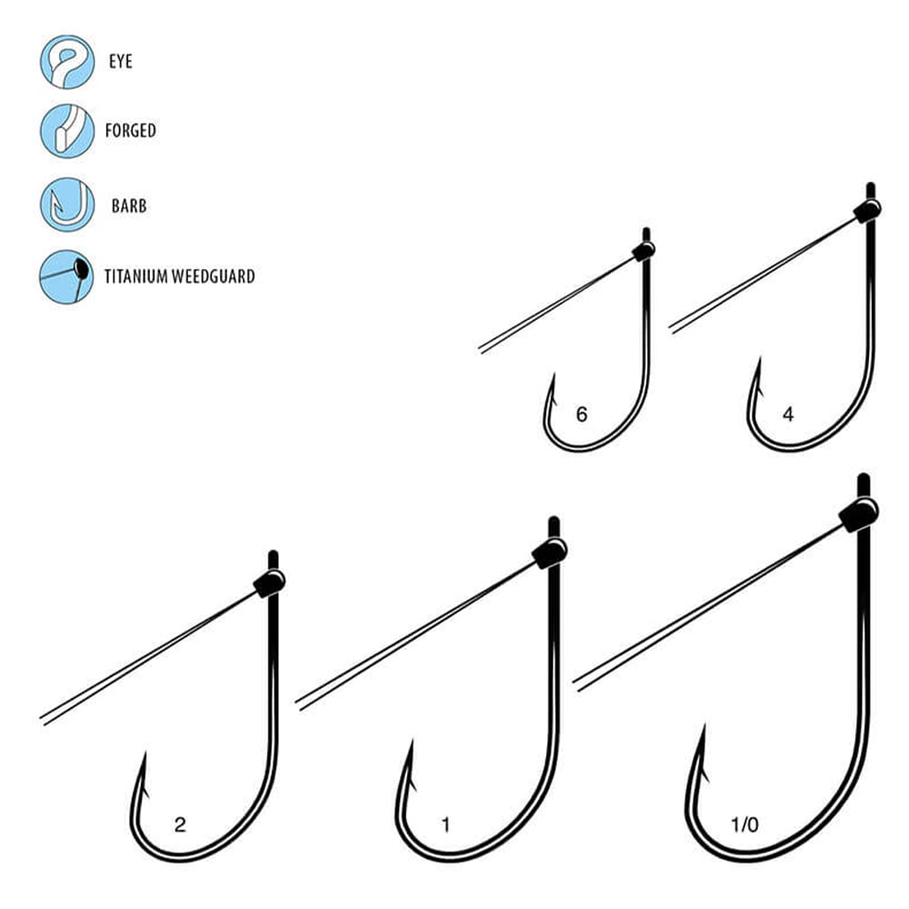 Gamakatsu Weedless Stinger Hooks - Hook Sizes