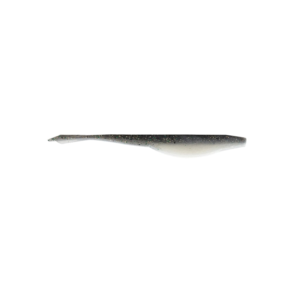 The Yamamoto D Shad by Yamamoto is a soft plastic jerk bait designed to resemble a small fish, complete with a dark upper surface and lighter belly. Its enticing twitching action makes it effective at attracting fish, whether used independently or as part of a Carolina Rig.