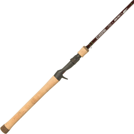 The G. Loomis IMX-PRO Bladed Jig 883C BJR 7'4" Medium Heavy Casting Rod by americanlegacyfishing has a cork handle with a trigger grip and sleek look. It offers precision and features a brown rod marked with brand logos for added style.