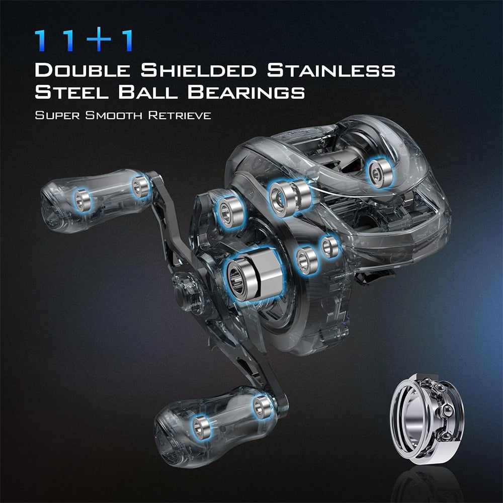 KastKing iReel AMB Smart Casting Reel 7.2:1 RH | KRLCSTIRL-LC72RSI - 11+1 Double Shielded Stainless Steel Ball Bearings