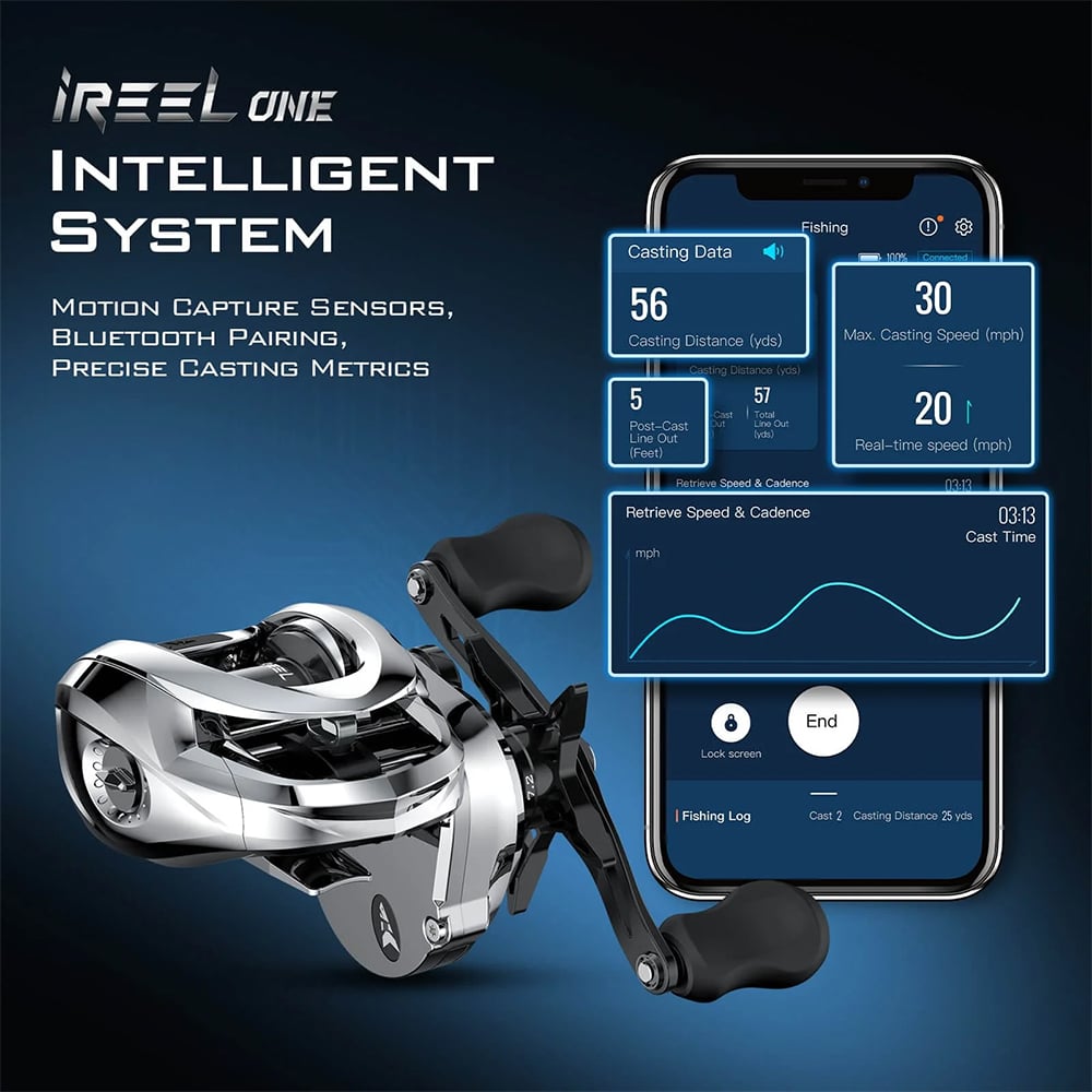 KastKing iReel IFC Smart Casting Reel 7.2:1 RH | KRLCSTIRL-IFCLC72RSI - iReel One Intelligent System