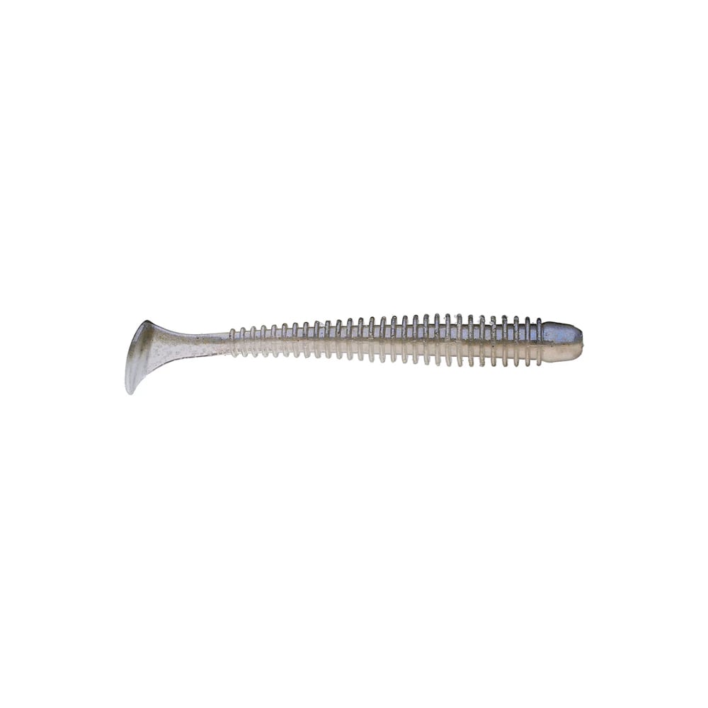 A close-up of a silver orthopedic bone screw, featuring a flat, wide head and a ribbed, textured body, is isolated on a white background, reminiscent of the precision in Keitech Swing Impact Swimbaits. Its design and structure reflect the meticulous craftsmanship associated with high-quality products from Keitech.