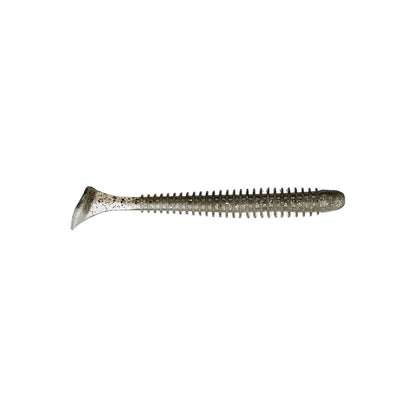 A silver orthopedic bone screw with a spiral design, flat wide head, and serrated threaded body, exhibiting precision akin to the engineering of Keitech's Swing Impact swimbaits, crafted for medical surgical applications and set against a white backdrop.