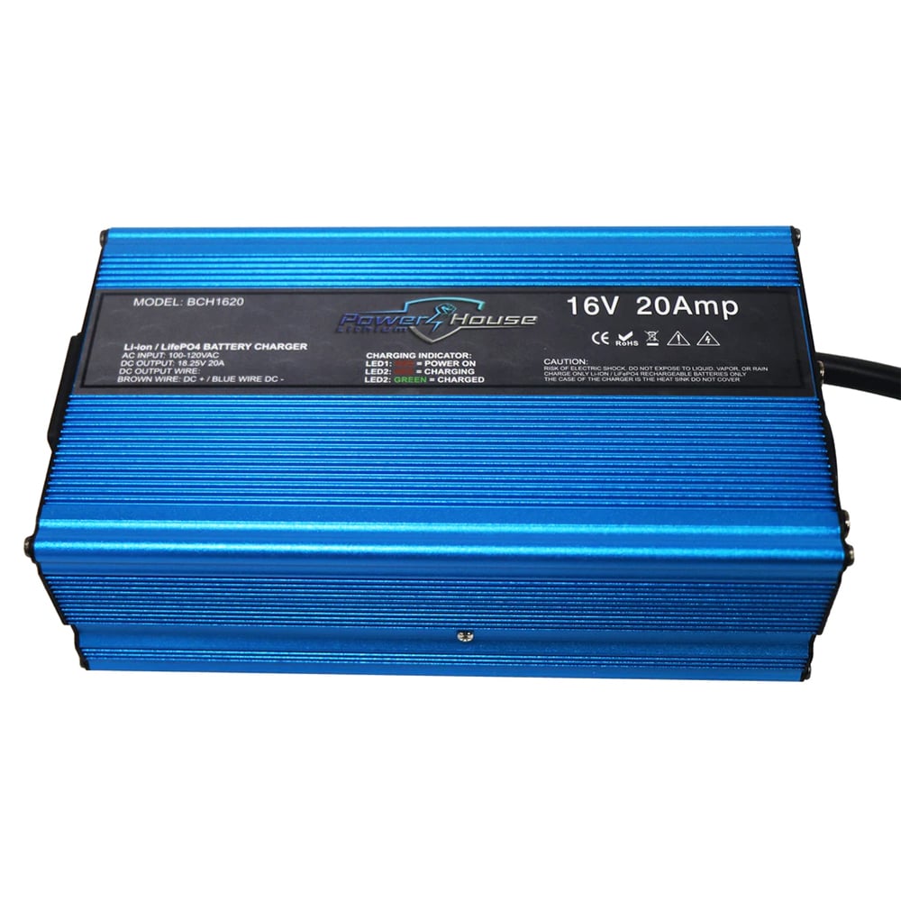 Powerhouse Lithium AC Chargers Non Waterproof 16V 20Amp