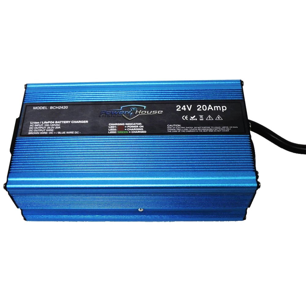 Powerhouse Lithium AC Chargers Non Waterproof 24V 20Amp