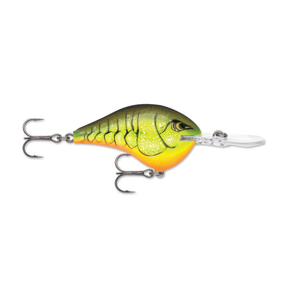 Rapala DT Series Crankbait DT08 Chartreuse Rootbeer Crawdad