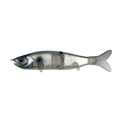 The River2Sea S-Waver Swimbait, crafted by River2Sea, is a realistic multi-jointed fishing lure that resembles a fish. It features detailed scales and a shiny body in shades of silver and green. With its S-Action swimming motion, lifelike eye, and two hooks, it is ideal for attracting fish.