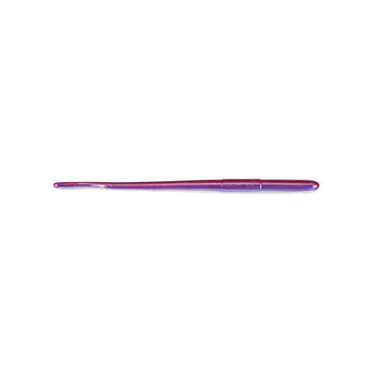 A purple crochet hook with a smooth, tapered handle is laid horizontally against a plain white background, reminiscent of the sleek design of Roboworm's Straight Tail Worms.