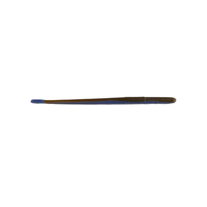 A long, slender tweezer-like tool featuring a dark metallic body and a blue rubber tip, reminiscent of the precision used when handling Roboworm's Straight Tail Worms from the Roboworm brand, is set against a plain white background.