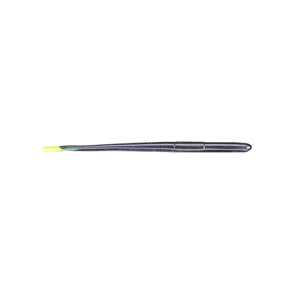 A black toothbrush, featuring a slim handle and a small green brush head designed for precision cleaning, mirrors the sleek lines of Roboworm Straight Tail Worms by Roboworm. The toothbrush is set against a white background.