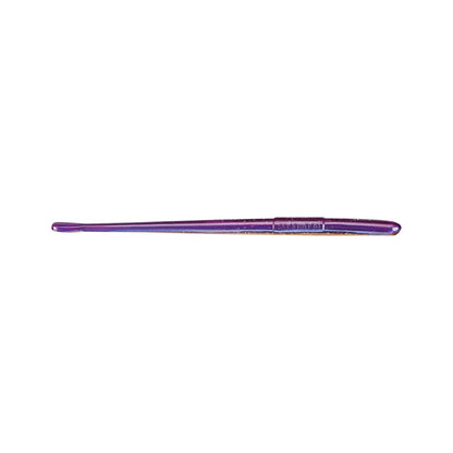 A single purple crochet hook on a plain white background, featuring a smooth, tapered handle reminiscent of Roboworm's Straight Tail Worms, and a hooked end perfect for intricate yarn work.