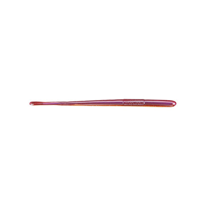 A single, red crochet hook with a sleek and glossy finish is placed horizontally against a plain white background, resembling the precision of Roboworm Straight Tail Worms by Roboworm.