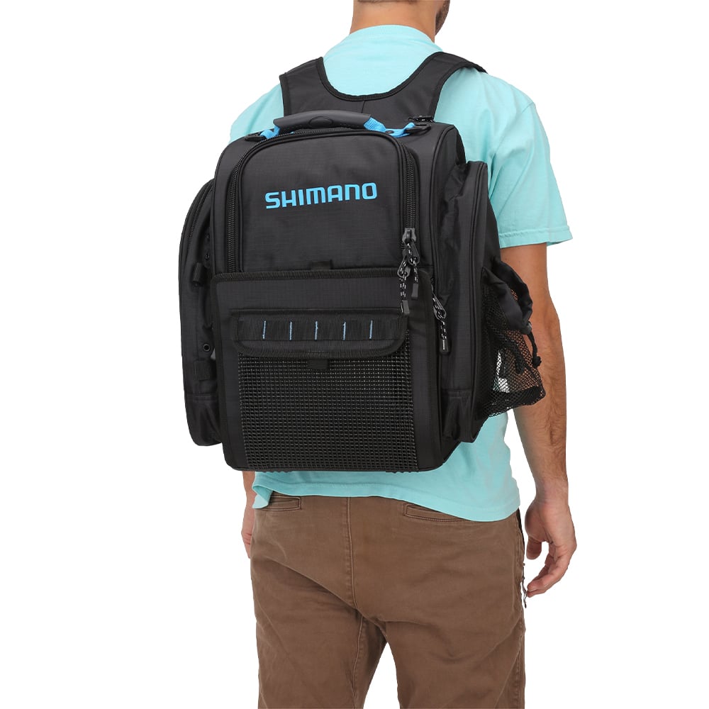 Shimano Blackmoon Backpack Front Load Tackle Backpack - On a Person