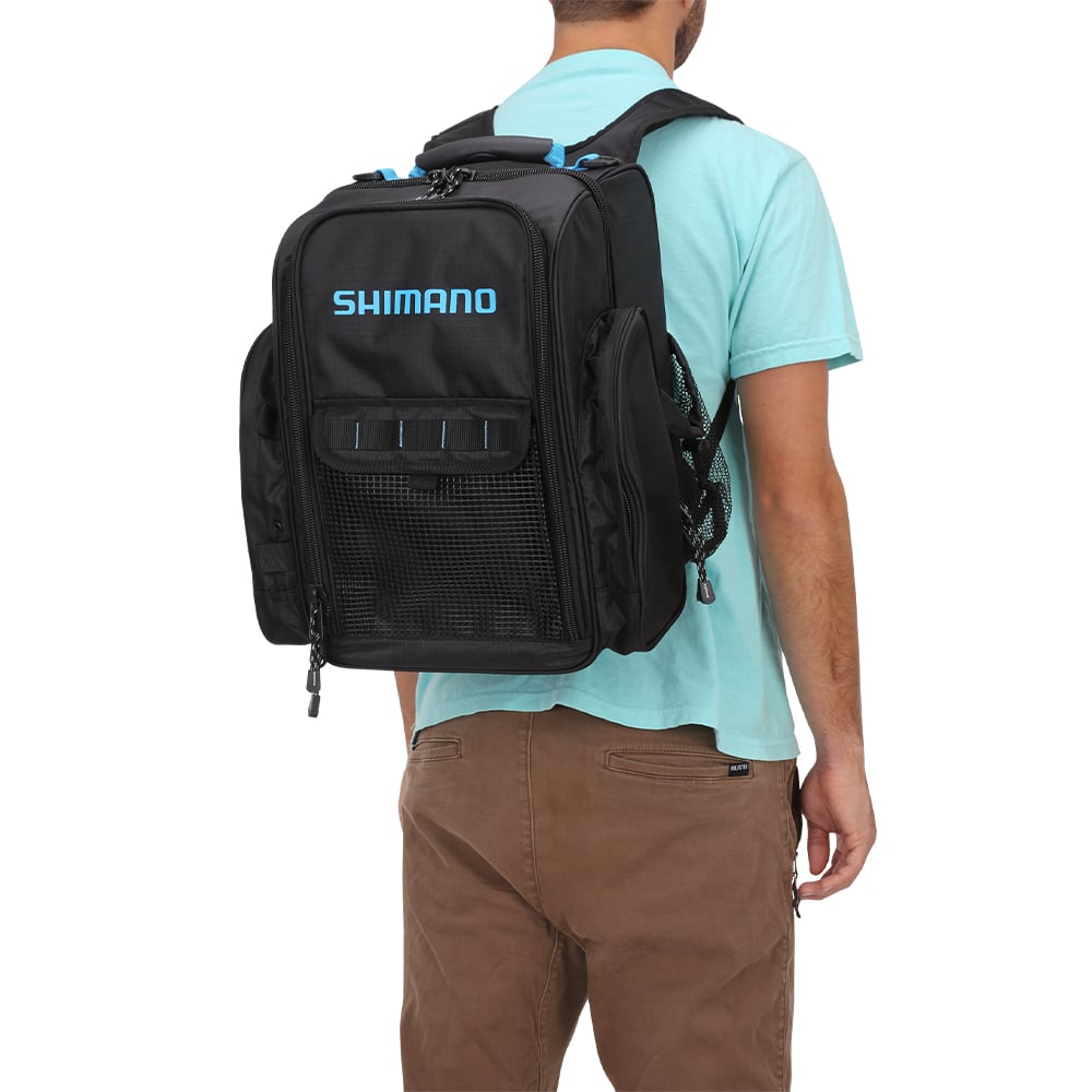 Shimano Blackmoon Backpack Top Load Tackle Backpack - On a Person