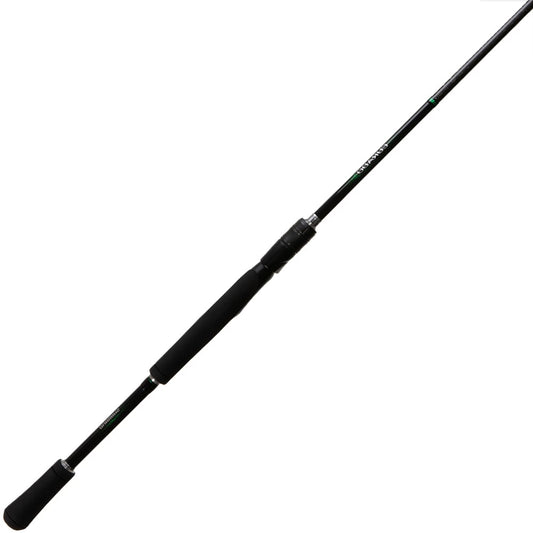 The Shimano Curado Spinning Rod 7'0" Medium by americanlegacyfishing boasts a sleek black design with a smooth handle, fine detailing, and Hi-Power X technology. Its tapered build is lightweight, making it ideal for casting.