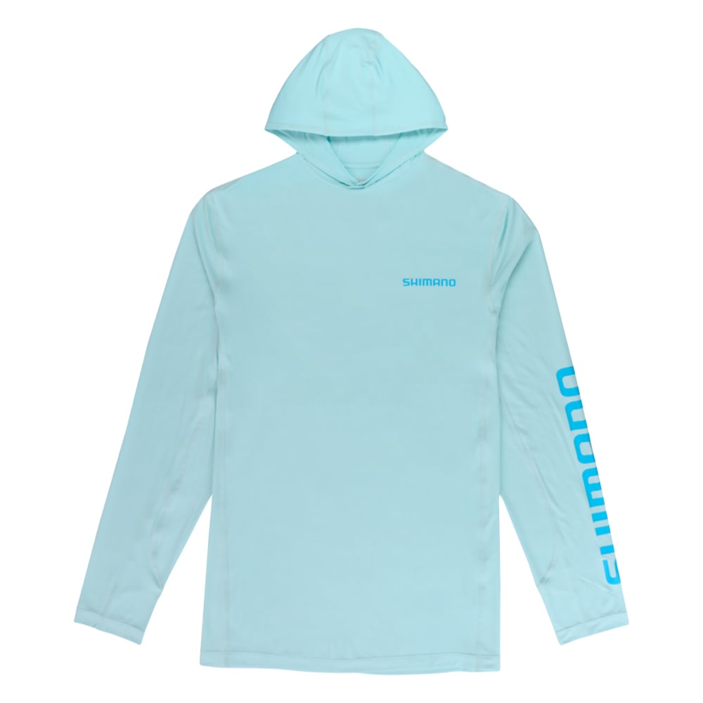 Shimano Long Sleeve Hooded Performance Tee Sky Front