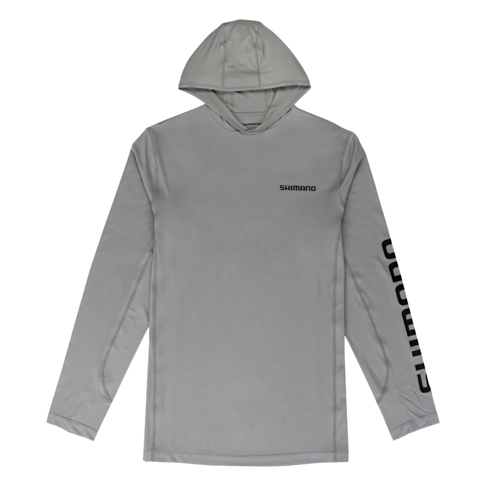 Shimano Long Sleeve Hooded Performance Tee Steel Front