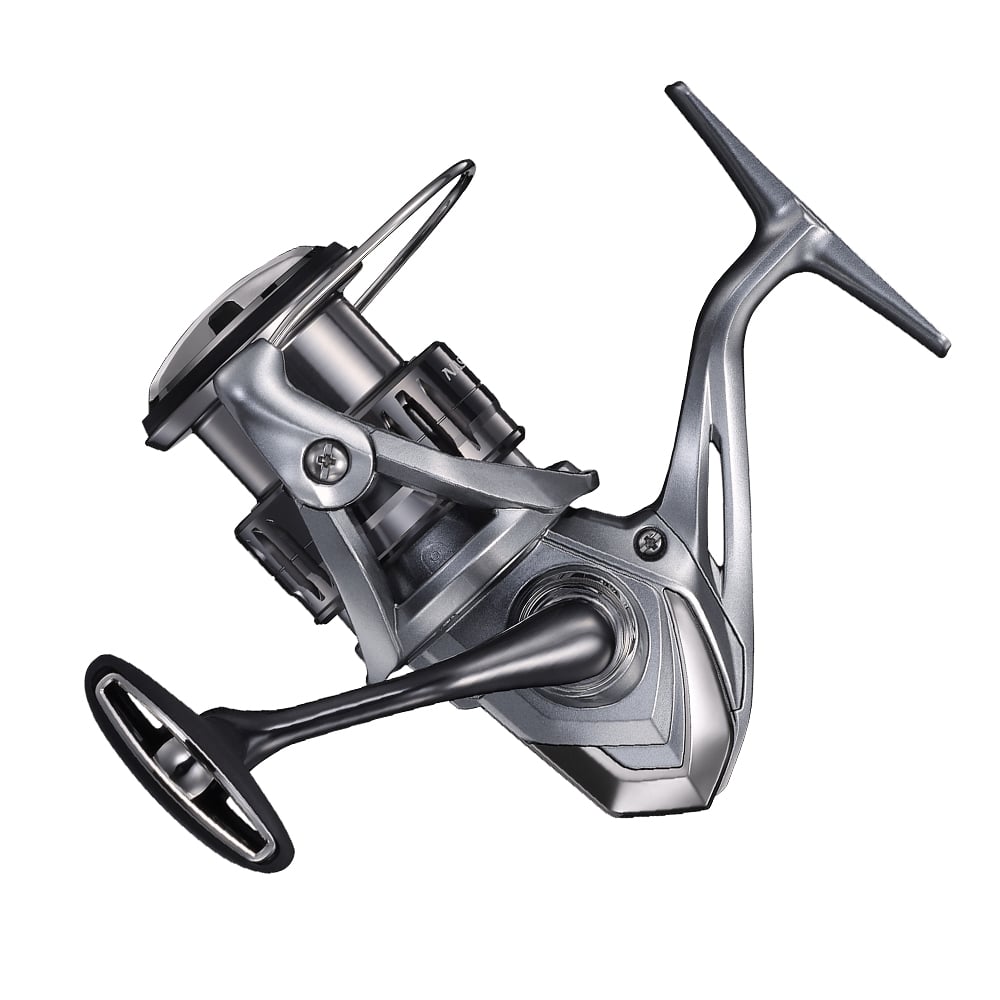 Name: Shimano Nasci FC Spinning Reel | NAS2500HGFC Brand: americanlegacyfishing The metallic Shimano Nasci FC, from americanlegacyfishing, is a durable and sleek spinning reel with a modern design. It features a robust body, lever arm, and spool for precise line winding and comes in silver with dark accents.