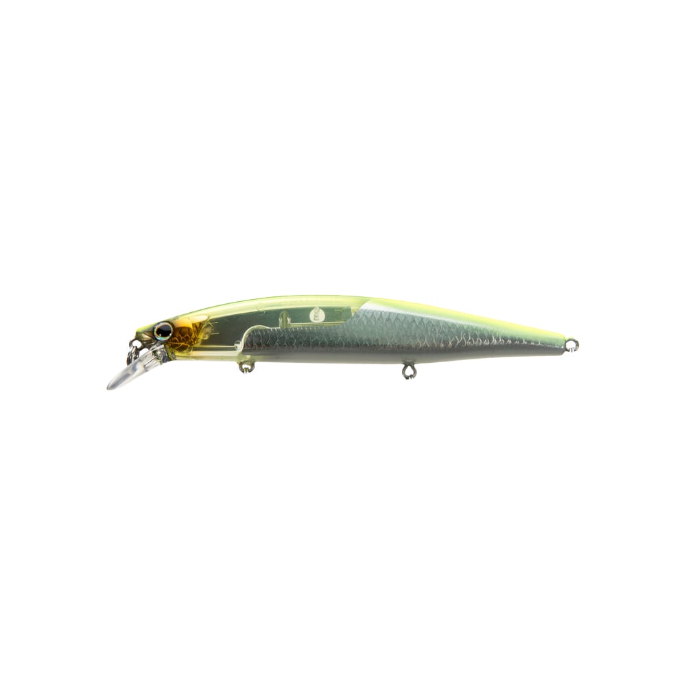 Shimano World Minnow Flash Boost Suspending Jerkbait 115SP Chartreuse Silver